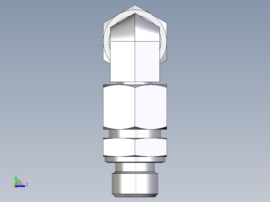 卡套式工业通用硬管接头EO_Assembled_adjustable_standpipe_elbow_EVW12LM71左视图