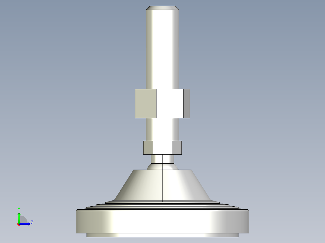 水平調整腳座LVA125-3D多系列多零件图纸模型左视图