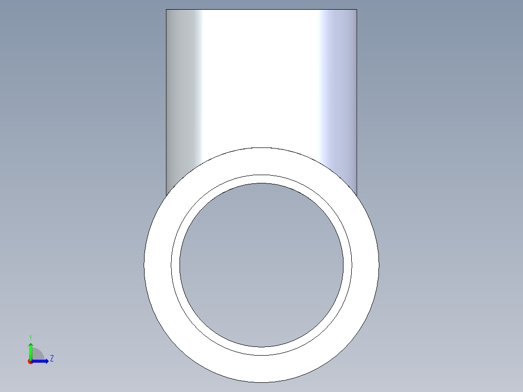 聚氯乙烯配件02-Sch80_ReducingTee_SxSxS_801-131_1in x 0.75in左视图