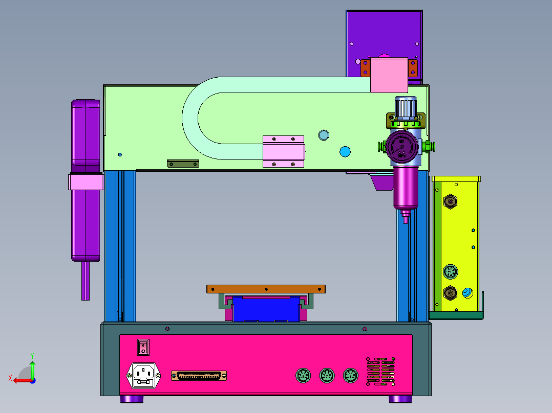 数码式打胶针筒针头机后视图
