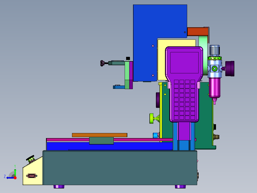 数码式打胶针筒针头机右视图