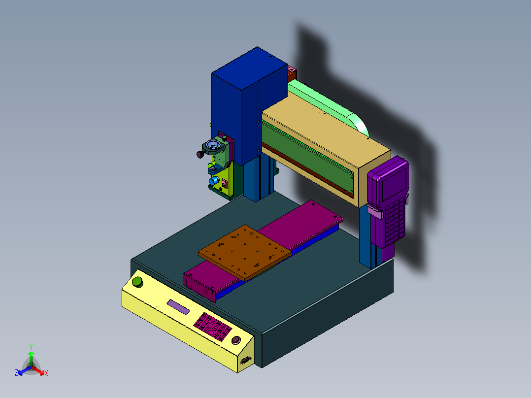 数码式打胶针筒针头机正等轴测图