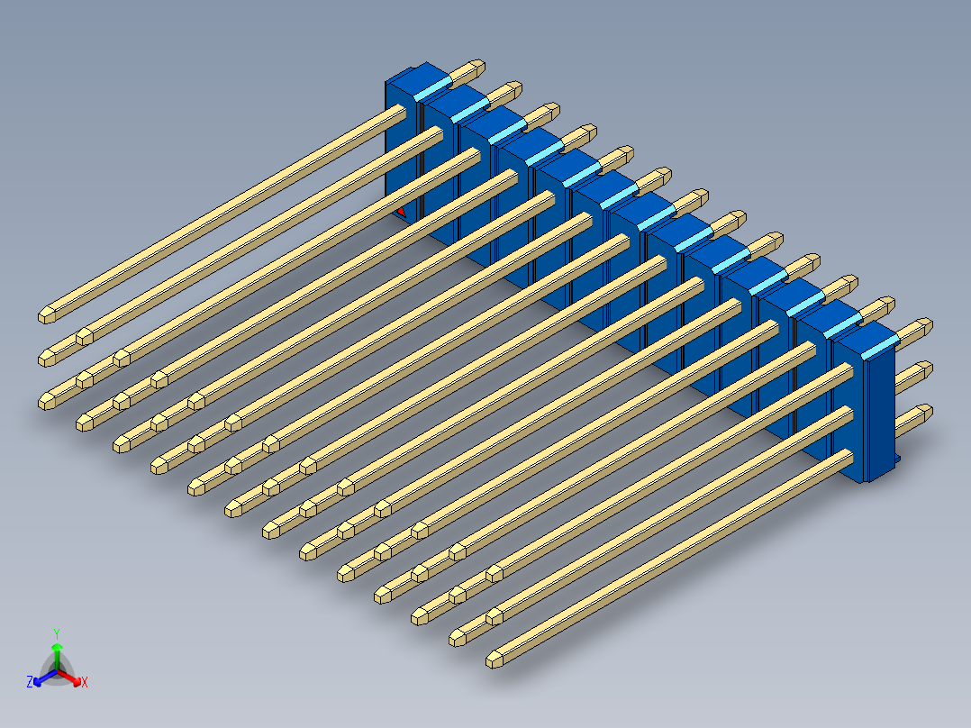 彩色公头100mil（2.54mm）系列-DS1021_blue_3x13p_100mil_Type43_rev1.0