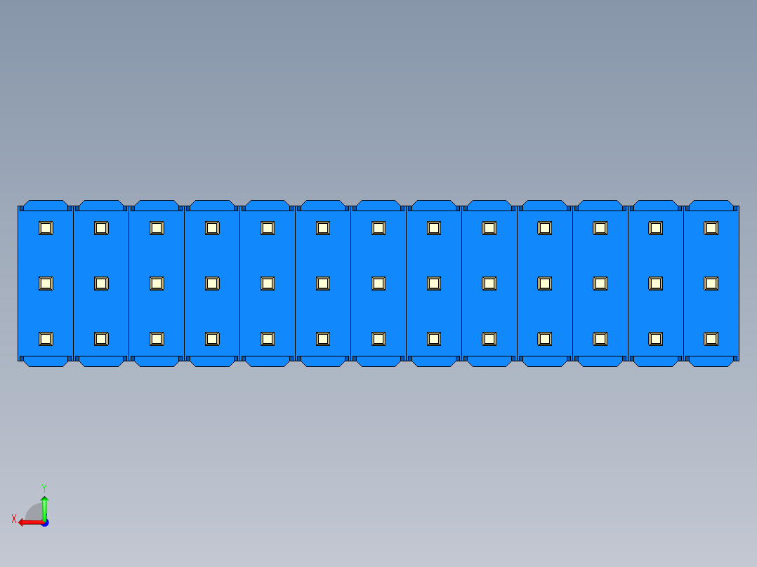 彩色公头100mil（2.54mm）系列-DS1021_blue_3x13p_100mil_Type43_rev1.0后视图