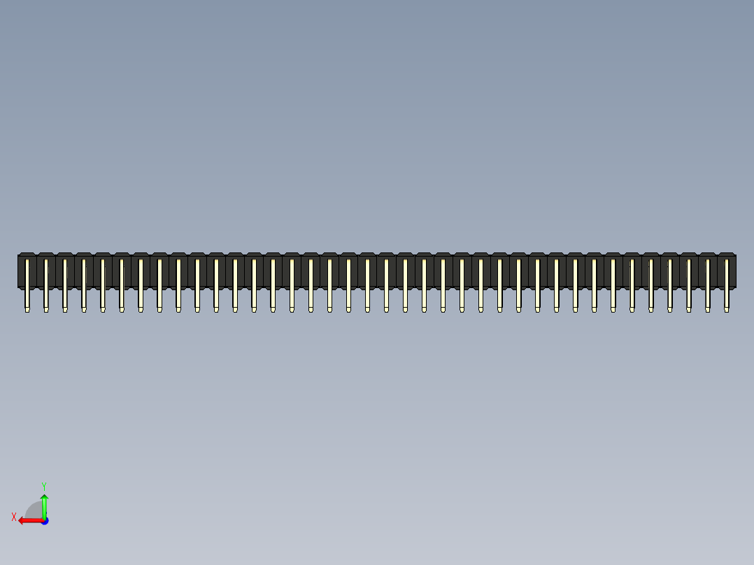 彩色公排针 100mil 2.54mm 系列-DS1022_black_2x38p_100mil_TypeD_rev1.0后视图