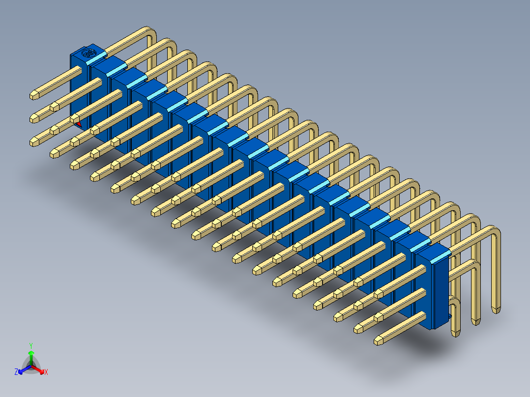 彩色公排针 100mil 2.54mm 系列-DS1022_blue_3x18p_100mil_TypeD_rev1.0