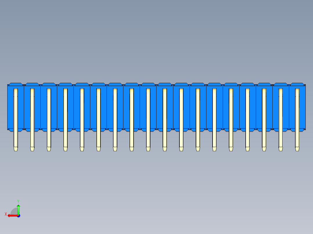 彩色公排针 100mil 2.54mm 系列-DS1022_blue_3x18p_100mil_TypeD_rev1.0后视图