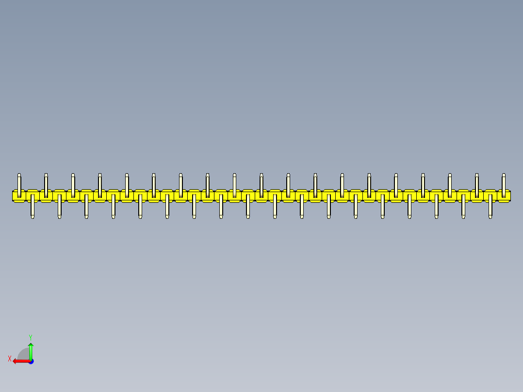 彩色公排针 100mil 2.54mm 系列-DS1022_yellow_37p_100mil_Type_SMT_R1_rev1.0后视图