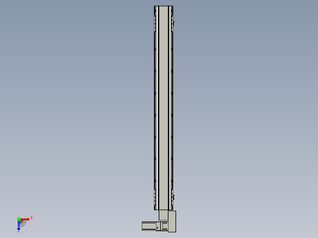 直线模组LHB17-L40-S1550-BR设计图纸俯视图