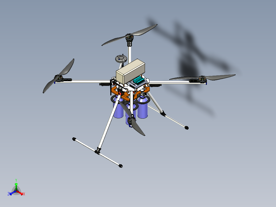 四轴无人机Ⅱ正等轴测图