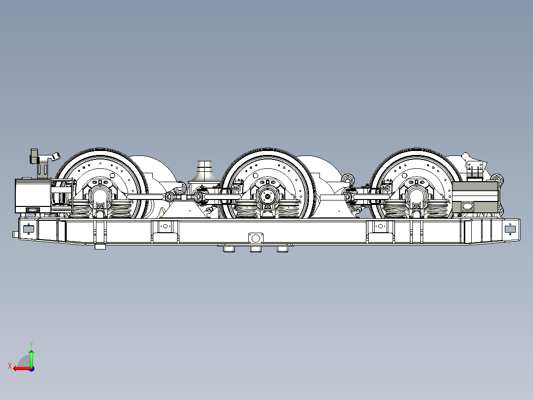 HXD3电力机车转向架SW模型后视图