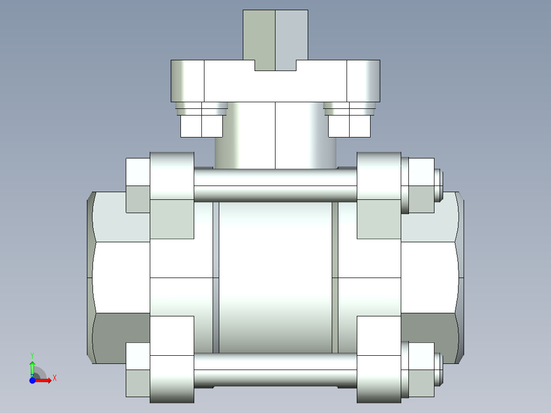 阀门模型-2654_25Quarter_turn_ball_valve前视图