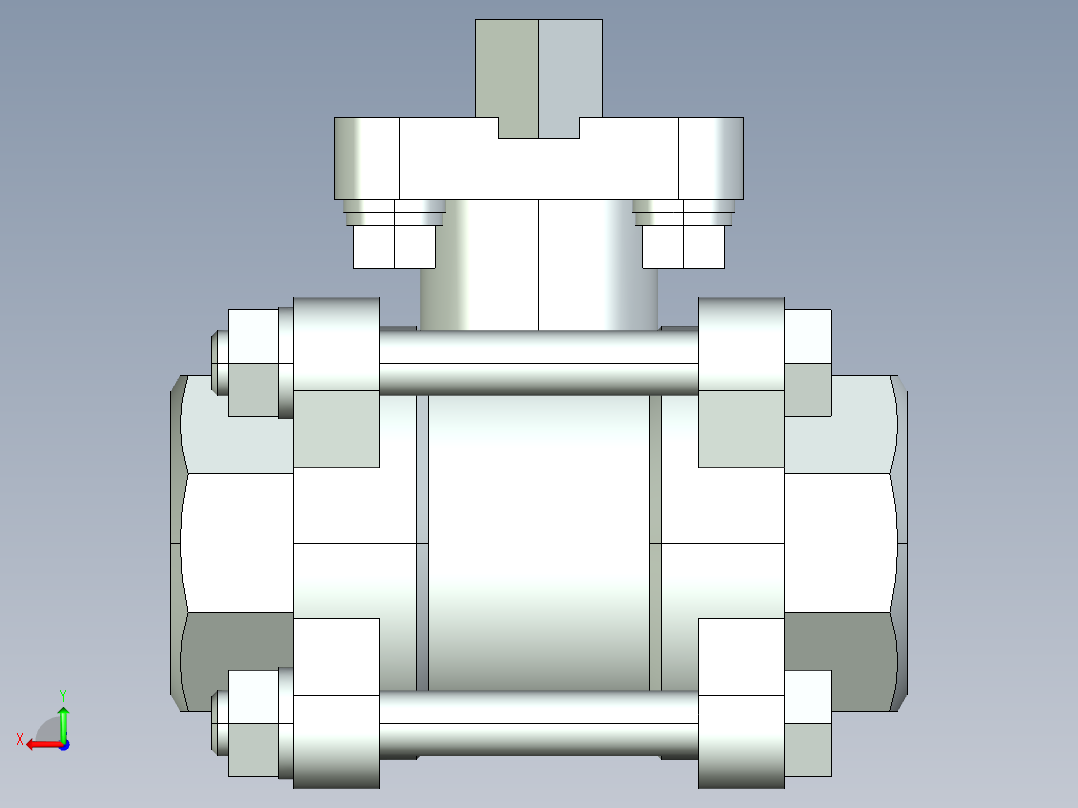 阀门模型-2654_25Quarter_turn_ball_valve后视图