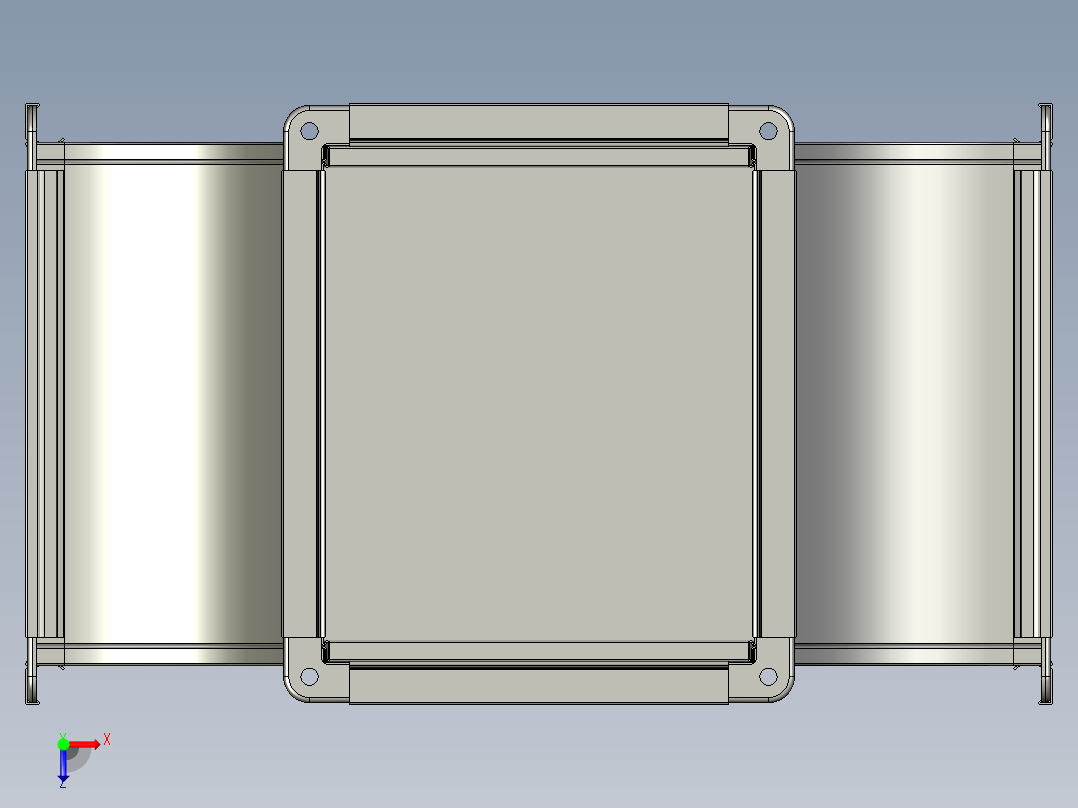 t形通道风管俯视图