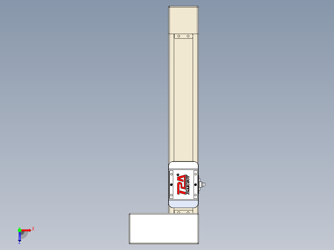 同步带全封闭直线模组TPA-HCB-65S-90-L250-ML-C-P10-N3俯视图