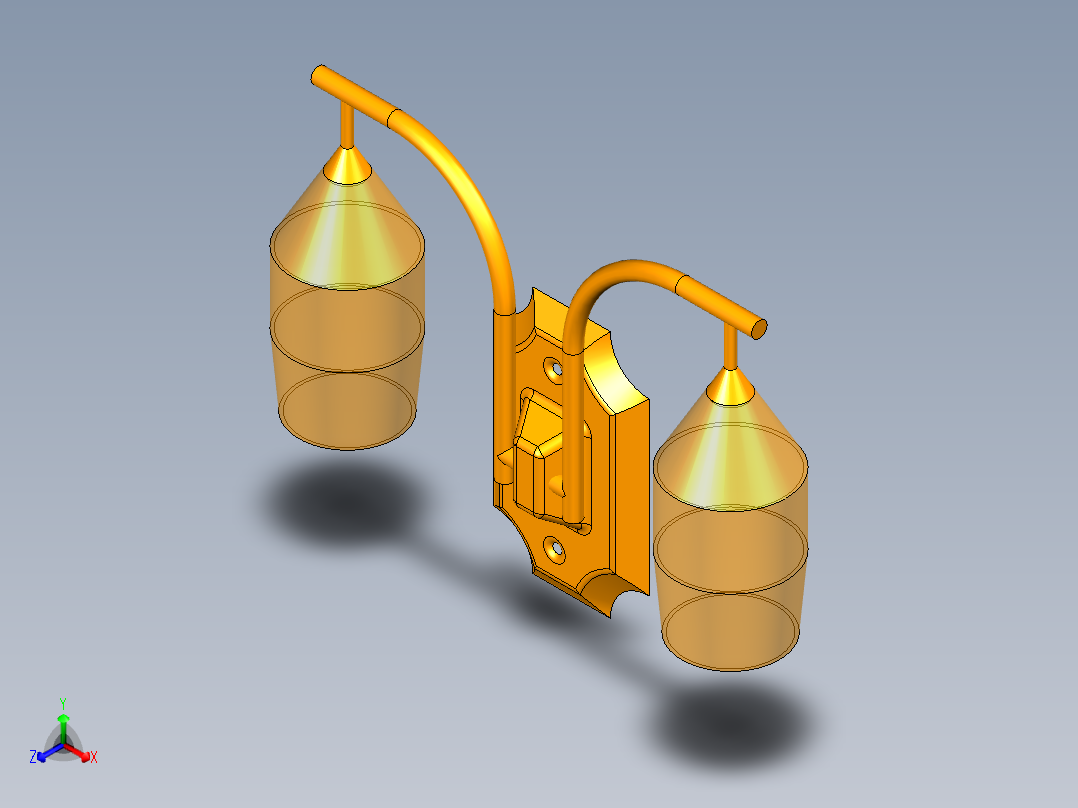 床头灯正等轴测图