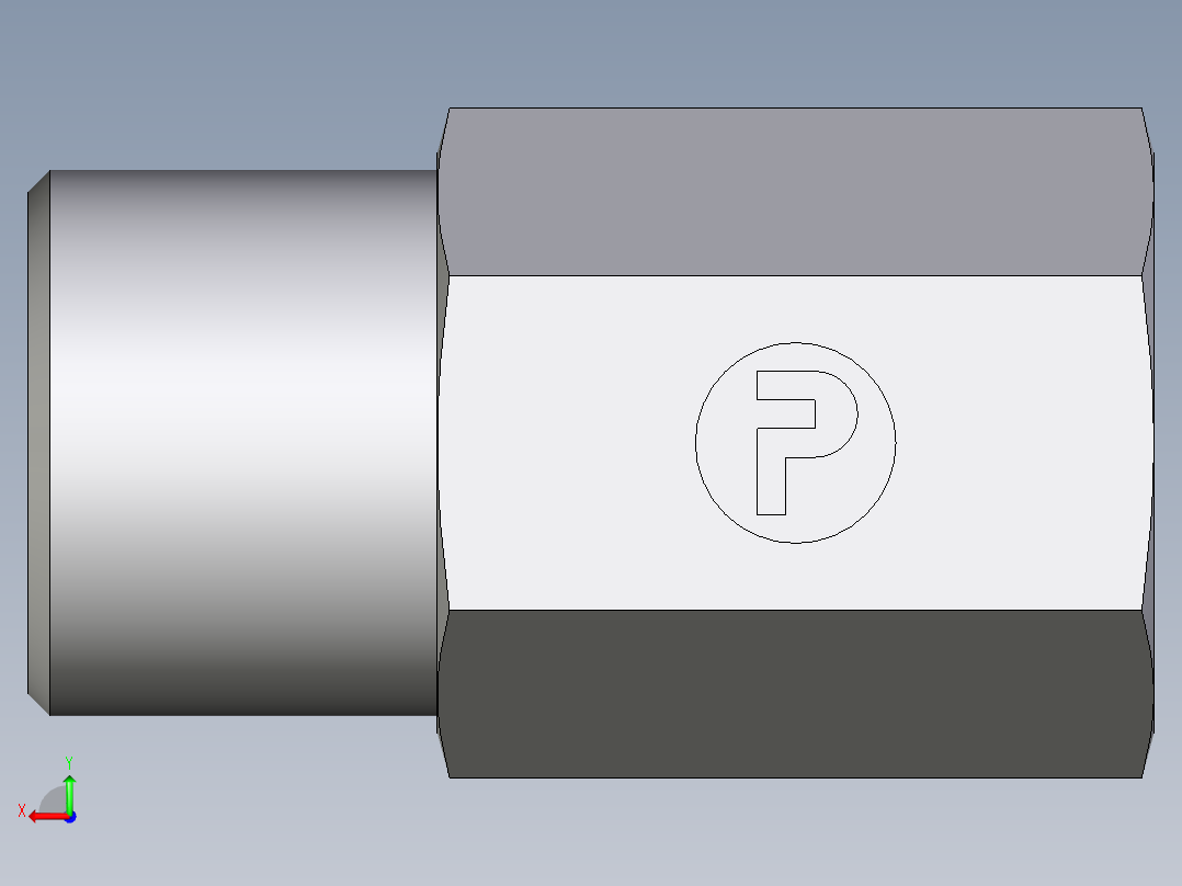 卡套式工业通用硬管接头EO_Swivel_connector_GAI08SM71X后视图