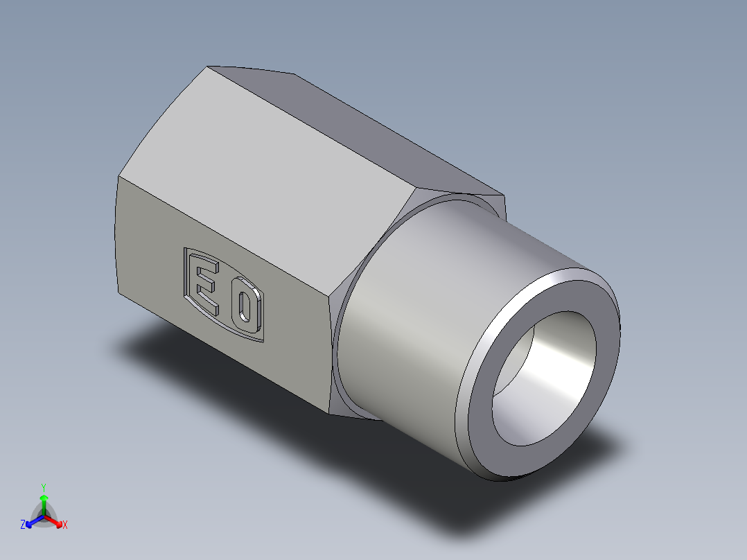 卡套式工业通用硬管接头EO_Swivel_connector_GAI08SM71X正等轴测图