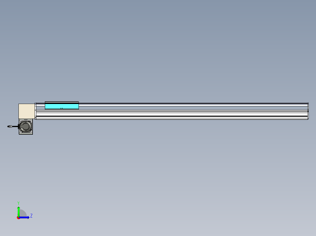 同步带滑台-半封闭B22H-L100-C-S1450-RD-P75-D3-N5左视图