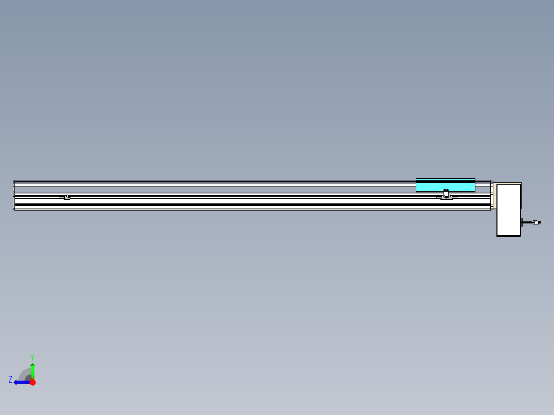 同步带滑台-半封闭B22H-L100-C-S1450-RD-P75-D3-N5右视图