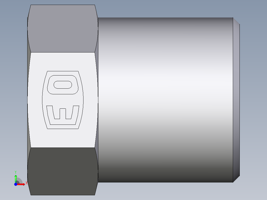 卡套式工业通用硬管接头EO_Blanking_plug_for_tube_ends_ROV06S71X前视图