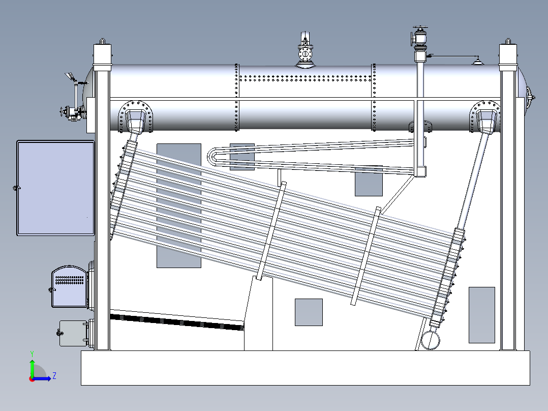 Babcock & Wilcox水管安全锅炉结构左视图