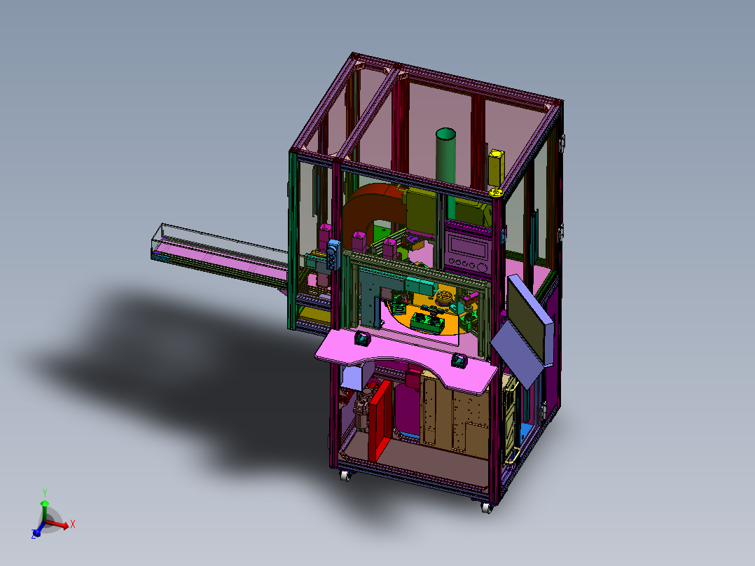 芯片读取及激光打码机（sw18可编辑+2D+BOM+电气图+程序）
