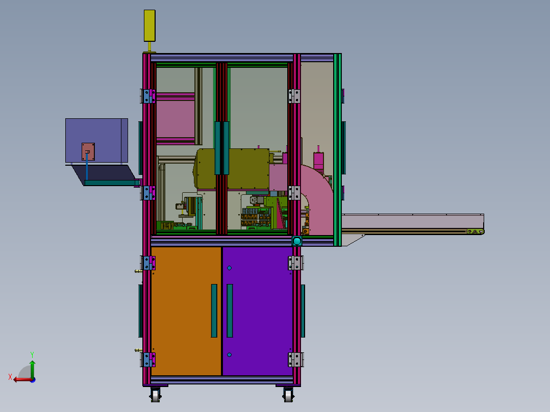 芯片读取及激光打码机（sw18可编辑+2D+BOM+电气图+程序）后视图