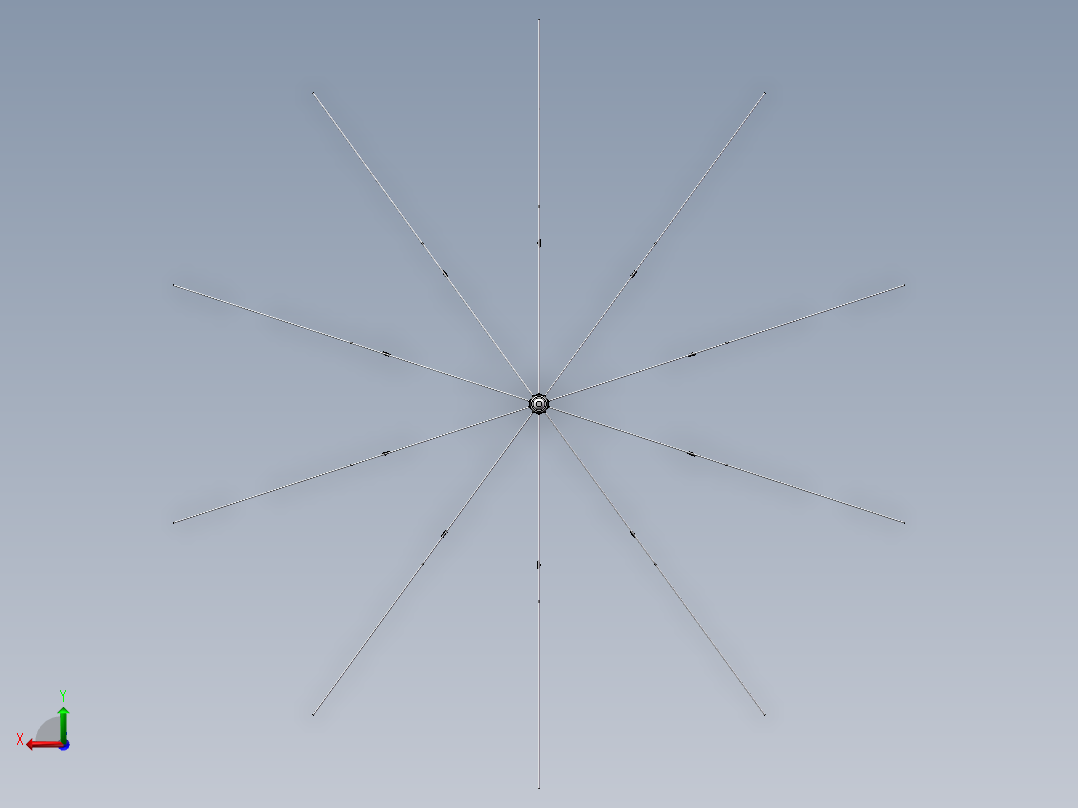 自动雨伞结构后视图