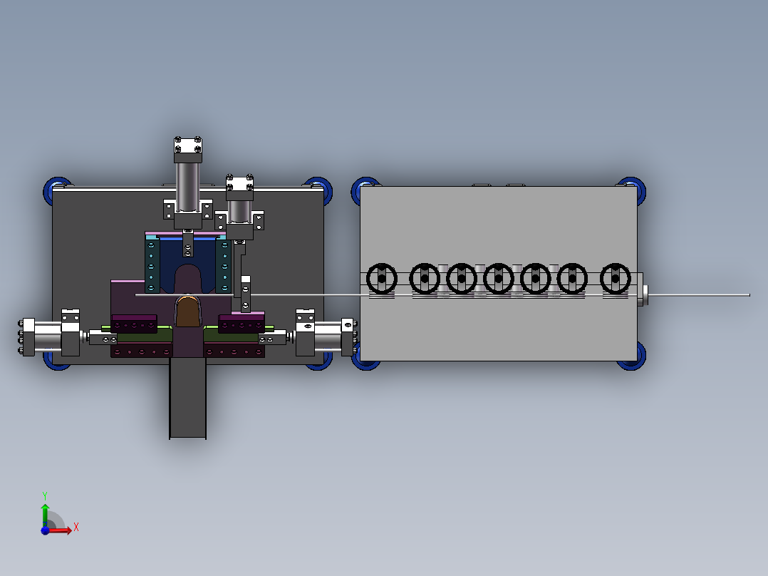 连续自动切断折弯机sw18可编辑前视图
