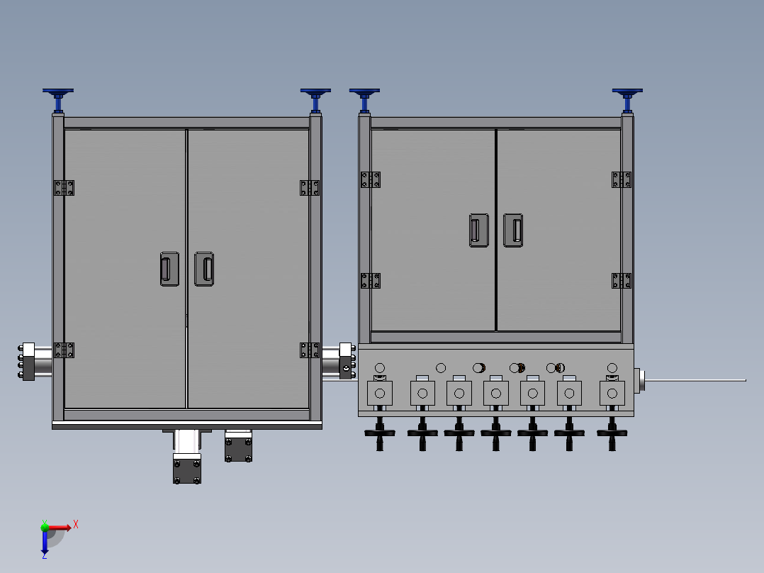 连续自动切断折弯机sw18可编辑俯视图