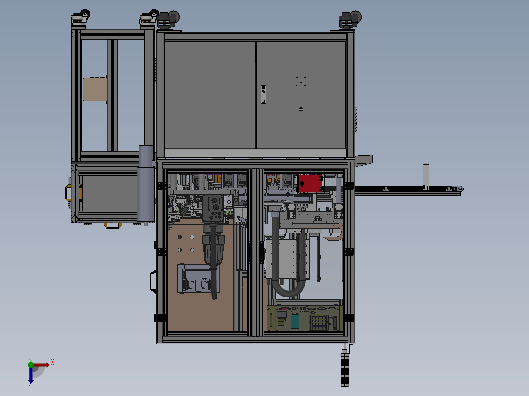门锁组装通电测试线sw20可编辑俯视图