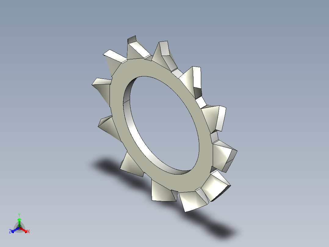 垫圈 外牙锁 公制-EXTERNAL TOOTH LOCK WASHER for M10 SCREW.IGS正等轴测图