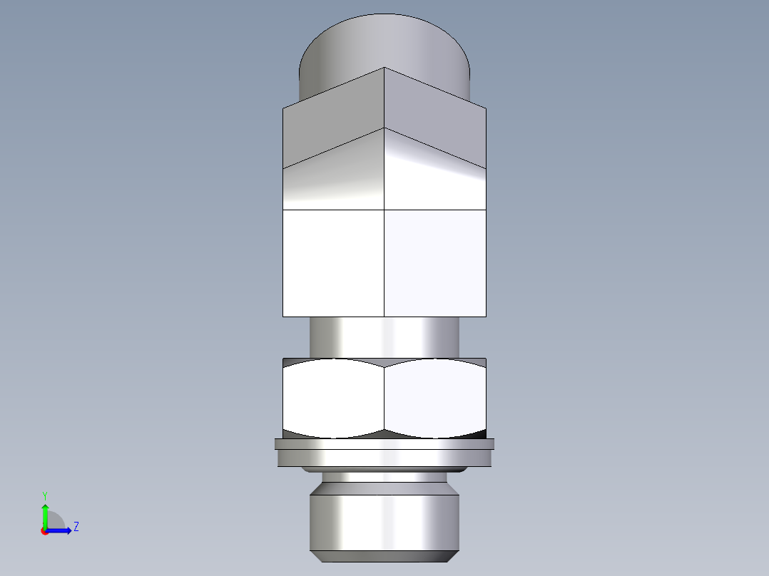 卡套式工业通用硬管接头EO_Adjustable_locknut_45_deg_elbow_VEE10LMOMDCF左视图