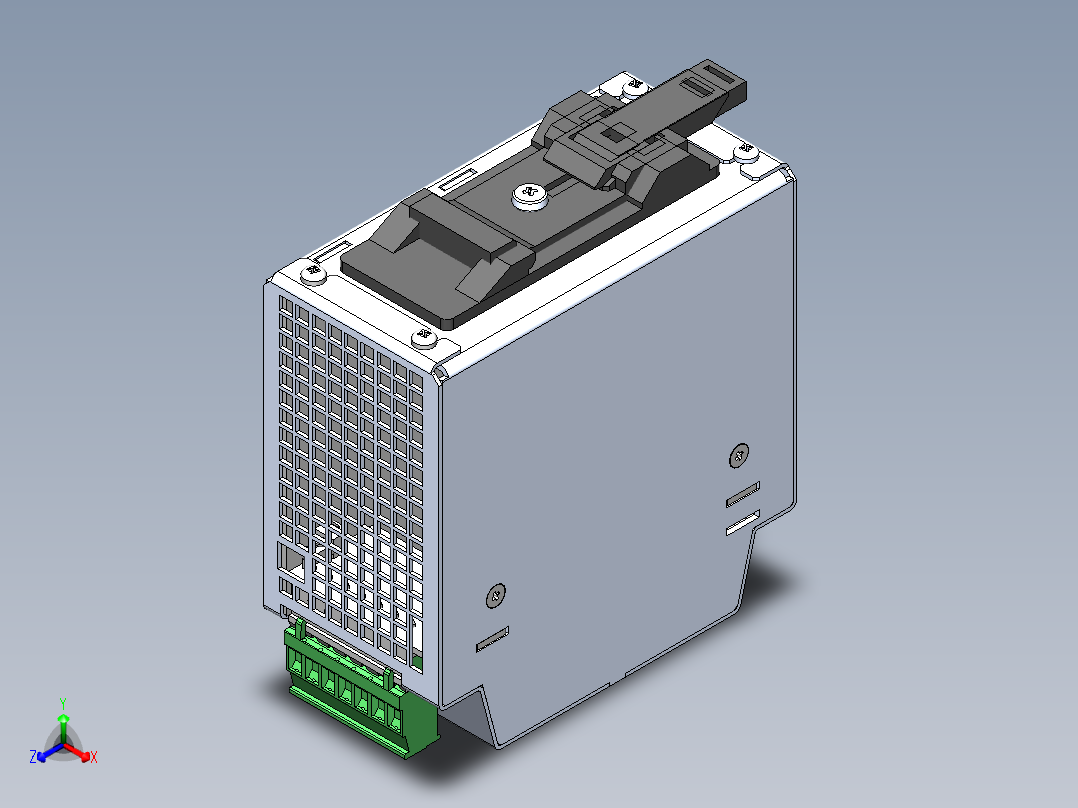 TSP 140系列DIN导轨安装电源正等轴测图