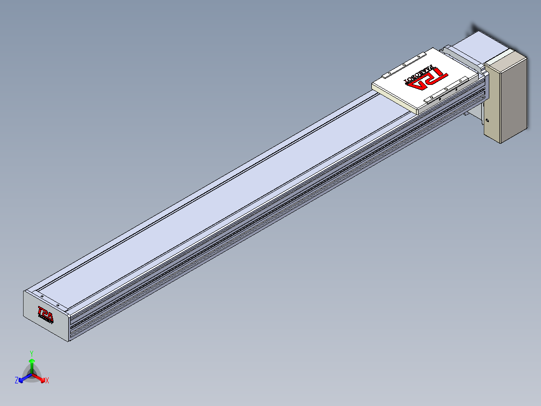 同步带全封闭直线模组TPA-HCB-110D-90-L800-LP-C-P40-N3正等轴测图