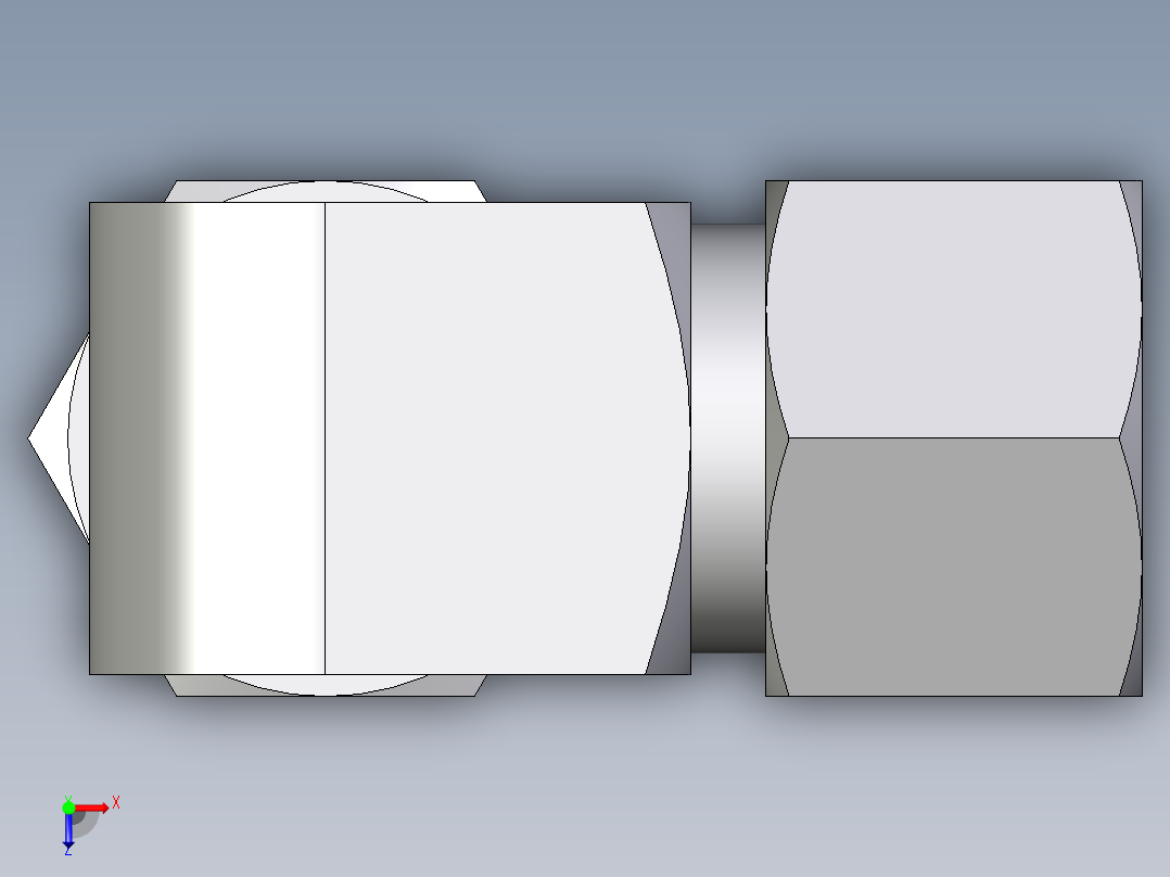卡套式工业通用硬管接头EO_Union_elbow_W12SCF俯视图
