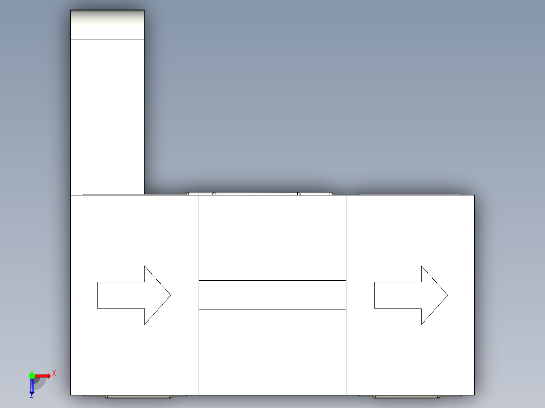 槽型光电传感器LU677_3D俯视图