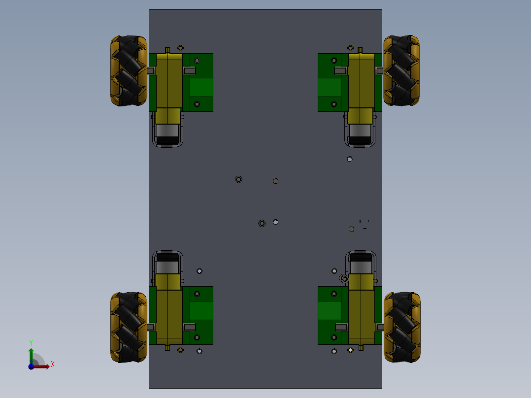 麦克纳姆轮编程小车sw20前视图