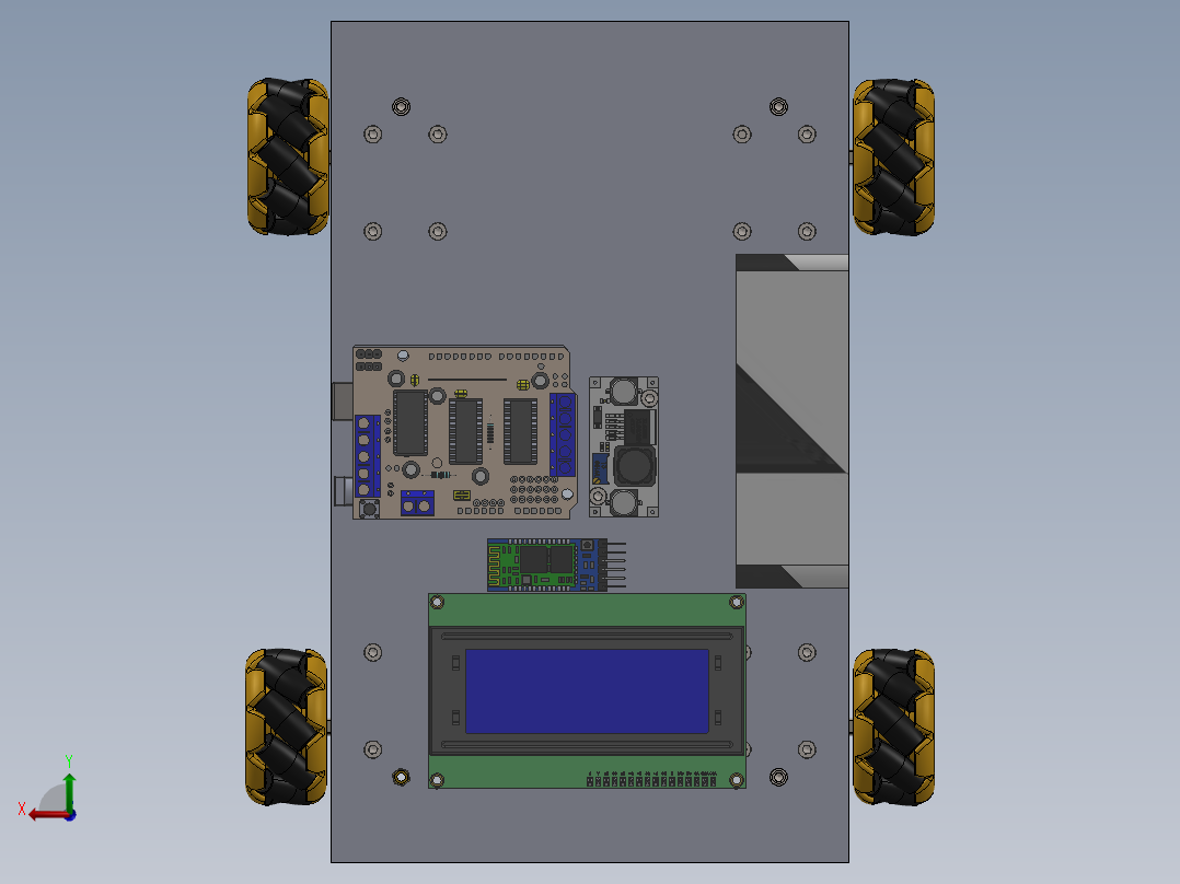 麦克纳姆轮编程小车sw20后视图