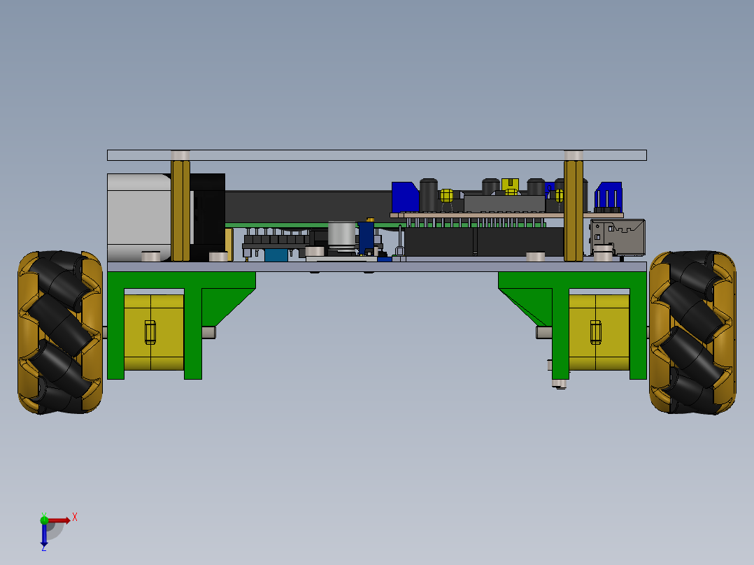 麦克纳姆轮编程小车sw20俯视图