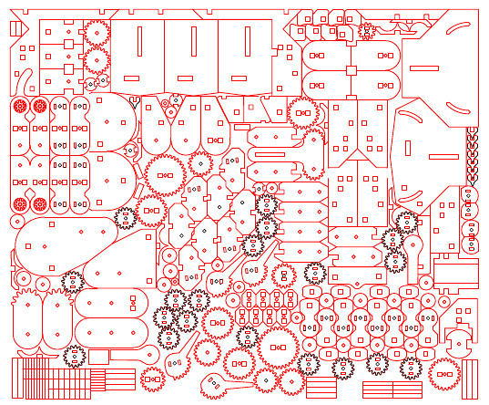 机械齿轮手指激光雕刻CAD