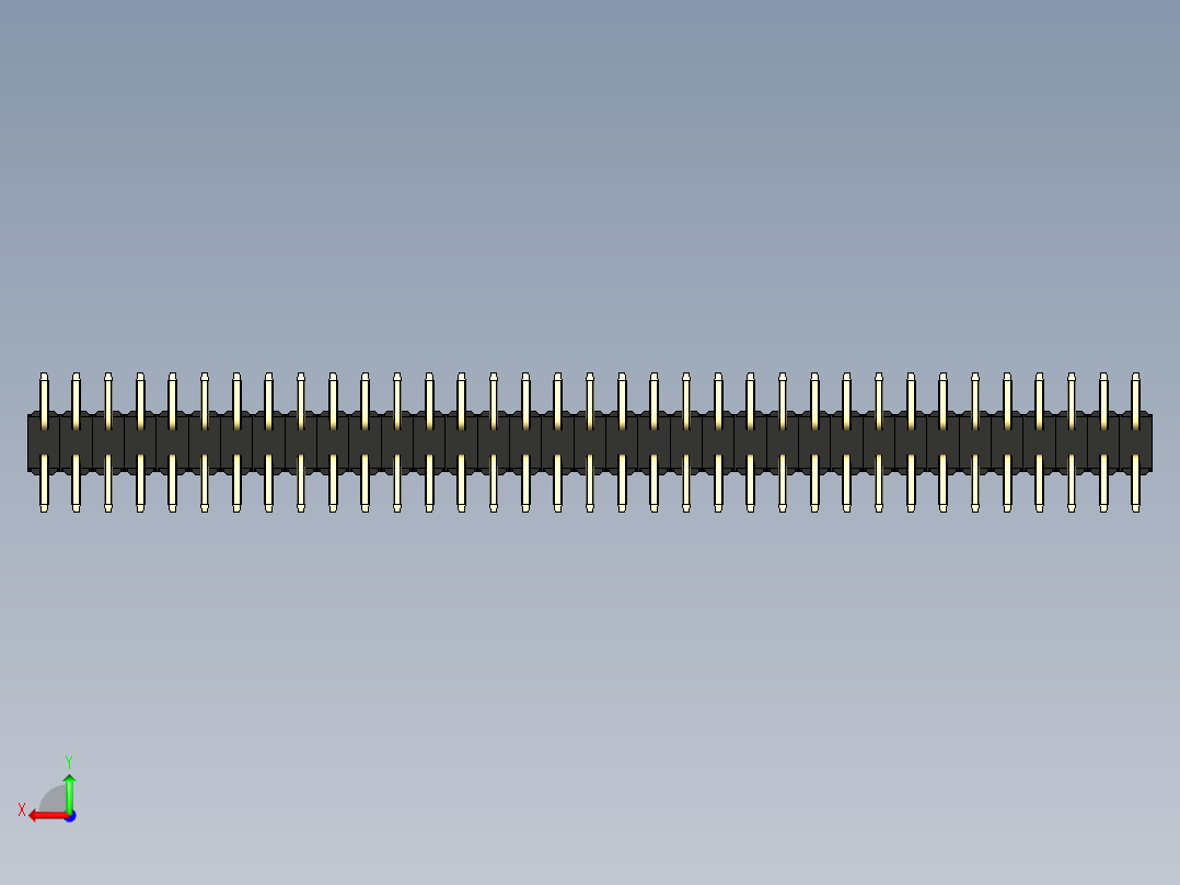 彩色公排针 100mil 2.54mm 系列-DS1022_black_70p_100mil_TypeSMT_rev1.0后视图