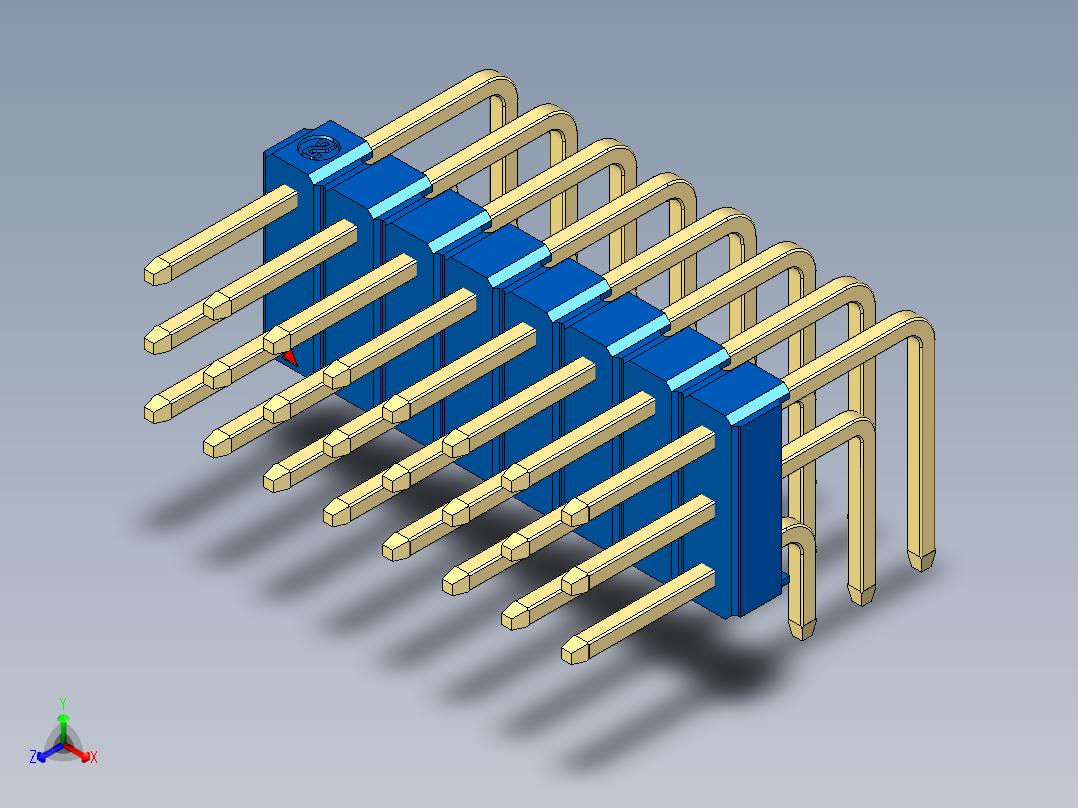 彩色公排针 100mil 2.54mm 系列-DS1022_blue_3x08p_100mil_TypeD_rev1.0