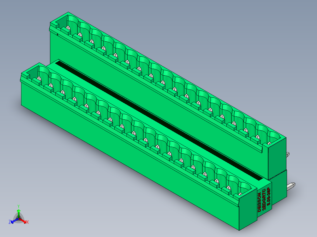 DEGSON 2EDG 系列 5.08mm 可插拔接线端子组-2EDGRTC-5.08-36P-14-00AH正等轴测图