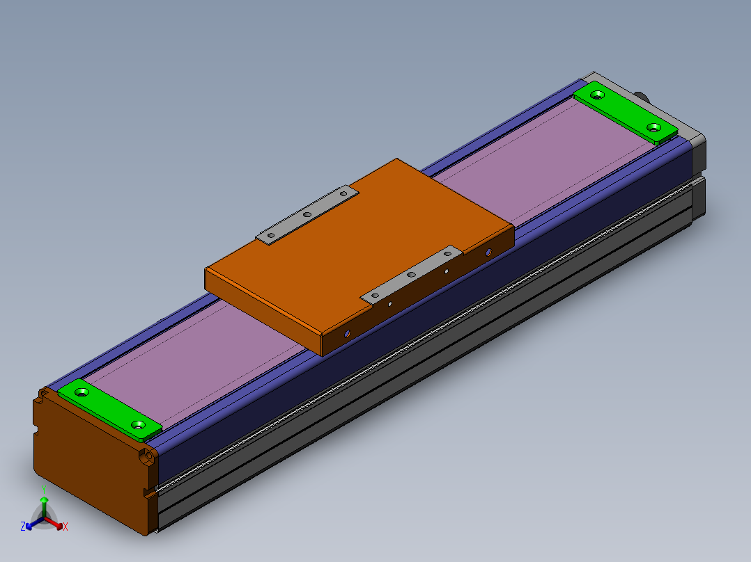MCH丝杆全封闭MCH12-M-100WB正等轴测图