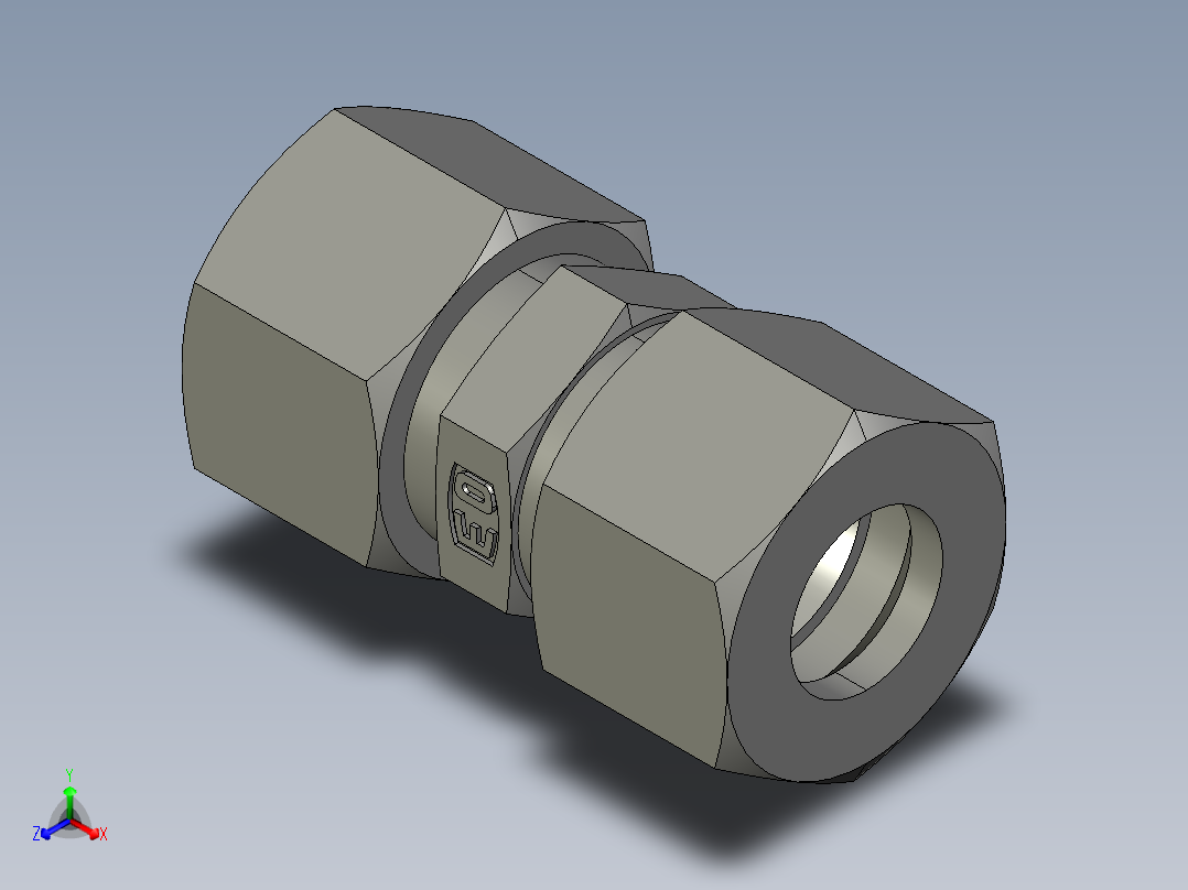卡套式工业通用硬管接头EO Union G12ZLCF正等轴测图