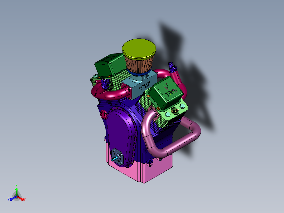 迷你V型双缸<span style='color: red'>发动机</span>