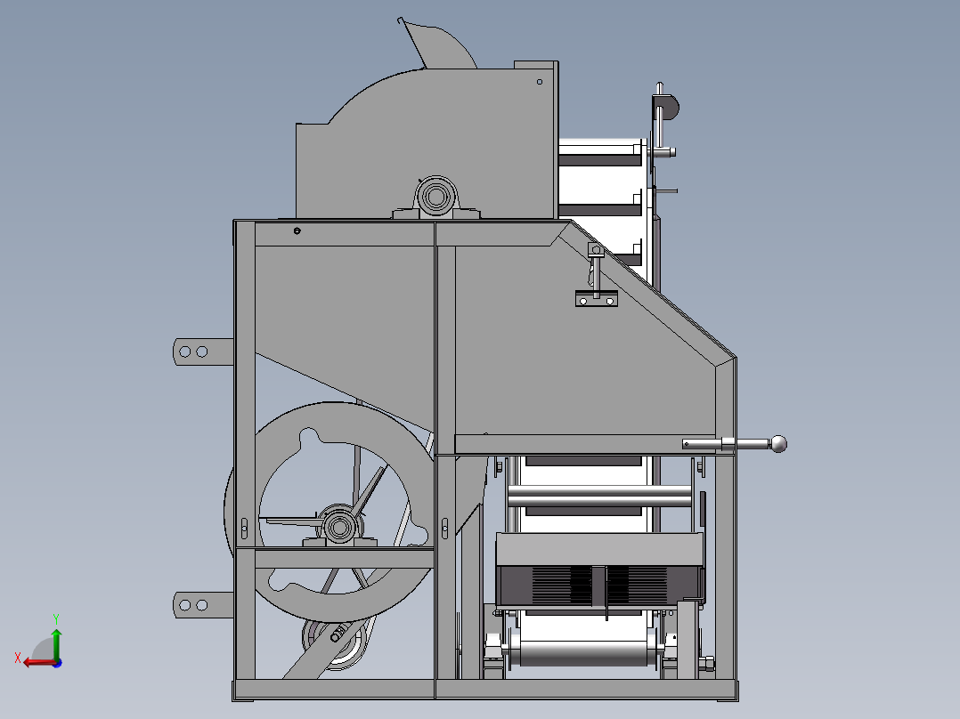 花生摘果机（全参数化设计）PROE后视图