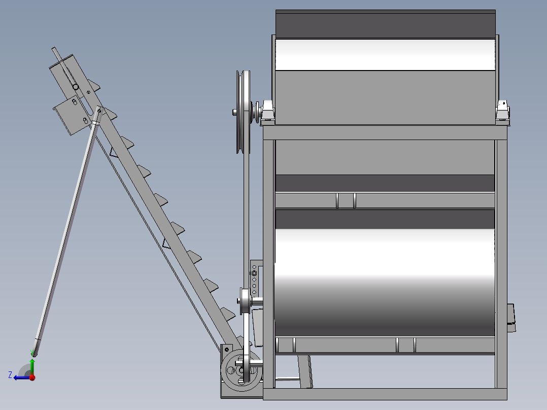 花生摘果机（全参数化设计）PROE右视图